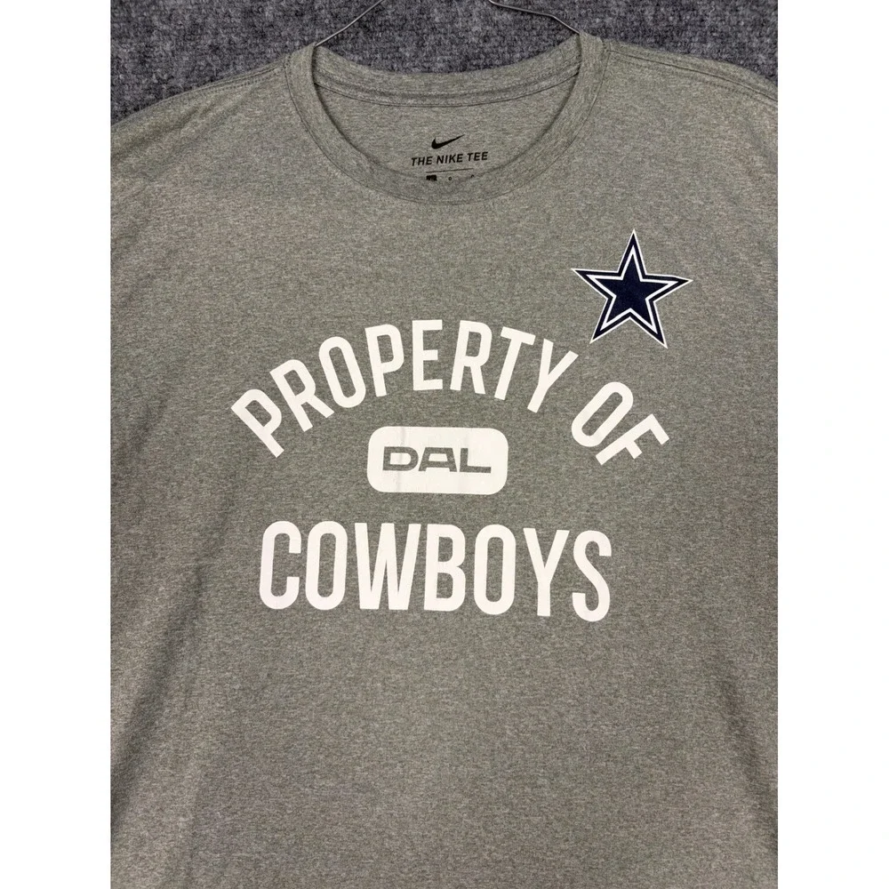 Nike Dallas Cowboys Dri-FIT T-Shirt Gray Mens Large Property Of DAL Tee